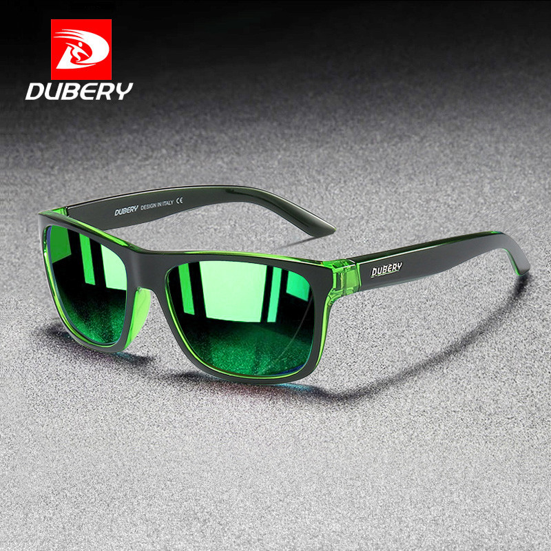 DUBERY ochelari de soare polarizați pătrați vintage pentru bărbați, la modă, oglindă verde, protecție UV pentru bărbați, ochelari de soare sport pentru șofat pentru bărbați