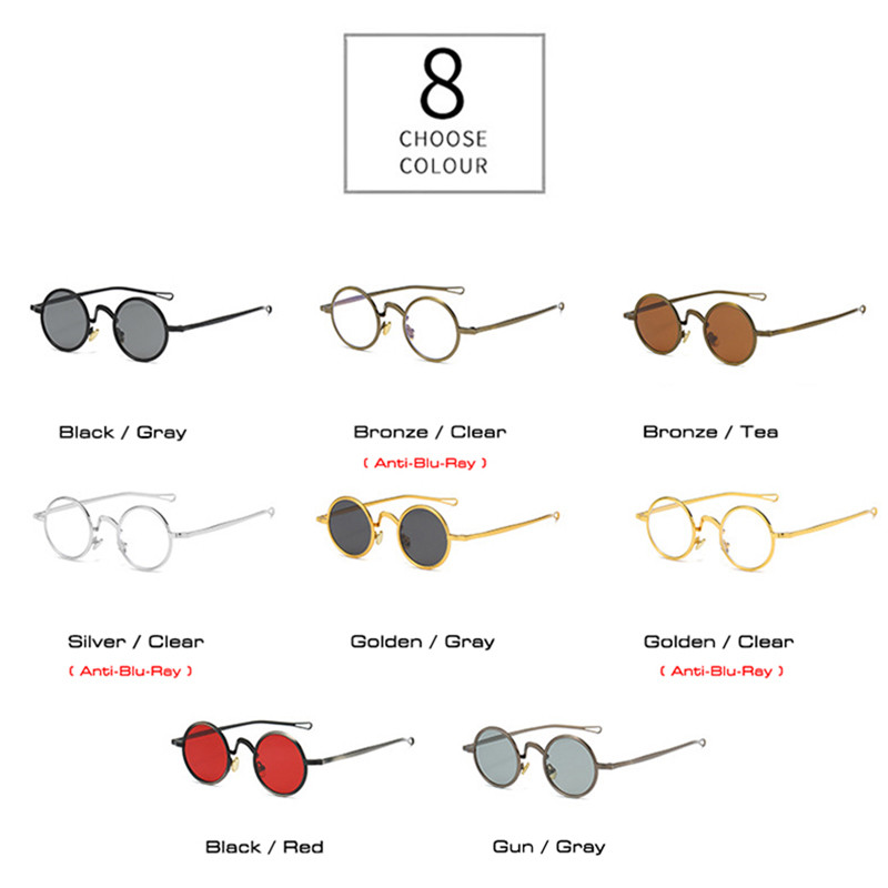 SO&EI Retro metallist ümmargused Punk polariseeritud päikeseprillid Naiste läbipaistvad Blu-Ray läätsede raamid Meeste Varjud UV400 Päikeseprillid