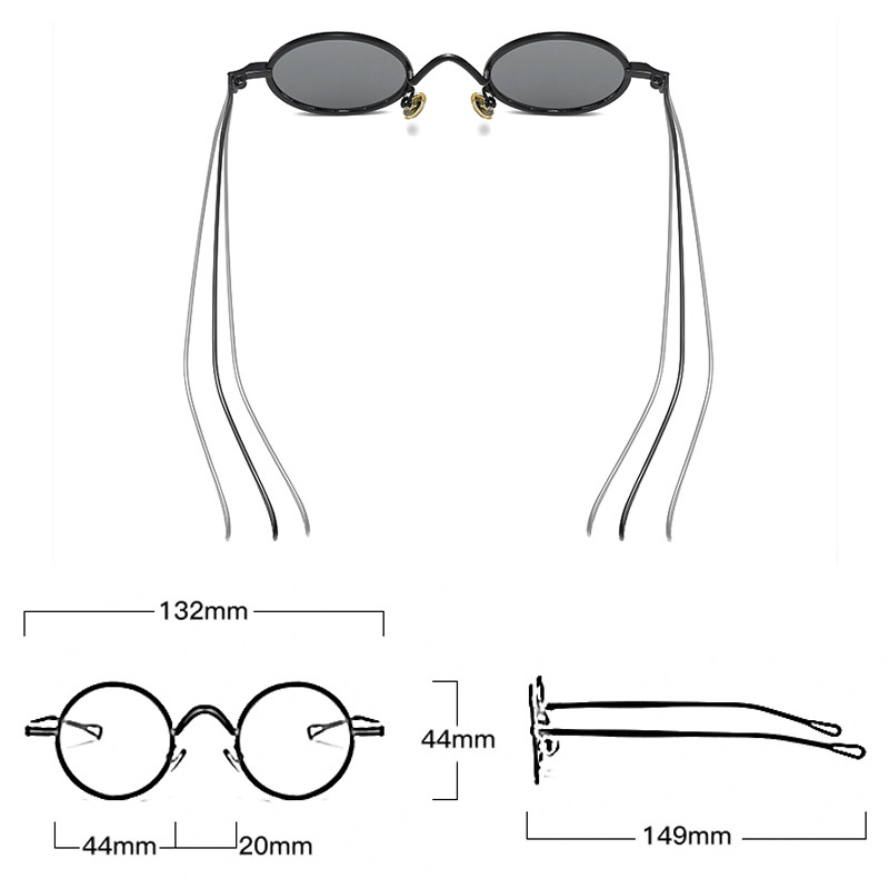 SO&EI Retro metallist ümmargused Punk polariseeritud päikeseprillid Naiste läbipaistvad Blu-Ray läätsede raamid Meeste Varjud UV400 Päikeseprillid