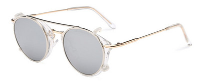 SHAUNA Retro naiste Steampunk päikeseprillid Brändi Disainer Flip Separable Lens Mood Meeste Ümmargused Punkprillid UV400