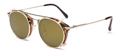 SHAUNA Retro naiste Steampunk päikeseprillid Brändi Disainer Flip Separable Lens Mood Meeste Ümmargused Punkprillid UV400