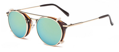 SHAUNA Retro naiste Steampunk päikeseprillid Brändi Disainer Flip Separable Lens Mood Meeste Ümmargused Punkprillid UV400