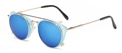 SHAUNA Retro naiste Steampunk päikeseprillid Brändi Disainer Flip Separable Lens Mood Meeste Ümmargused Punkprillid UV400