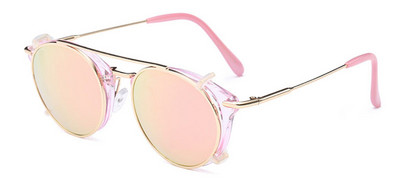 SHAUNA Retro naiste Steampunk päikeseprillid Brändi Disainer Flip Separable Lens Mood Meeste Ümmargused Punkprillid UV400