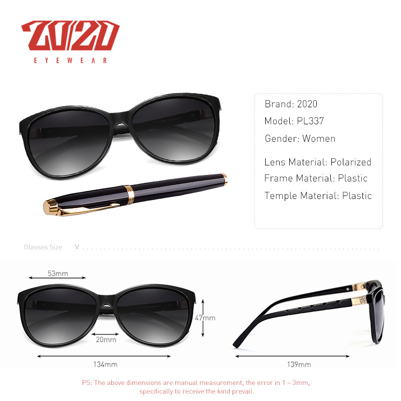 20/20 Brand Design Ženske mačkaste sunčane naočale Ženske polarizirane naočale u retro stilu UV400 Oculos de sol Feminino PL337