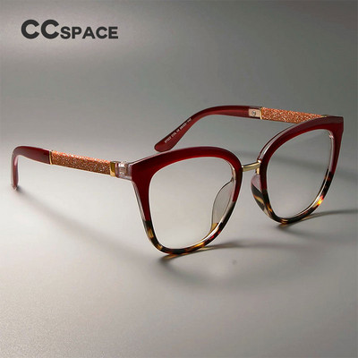 45074 Optiniai moteriški kvadratiniai akinių rėmeliai, moteriški blizgios raudonos spalvos akiniai, madingi akiniai