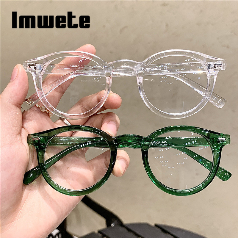 Iwete Прозрачна рамка за компютърни очила Жени Мъже Анти синя светлина Кръгли очила Блокиращи очила Оптични очила Очила