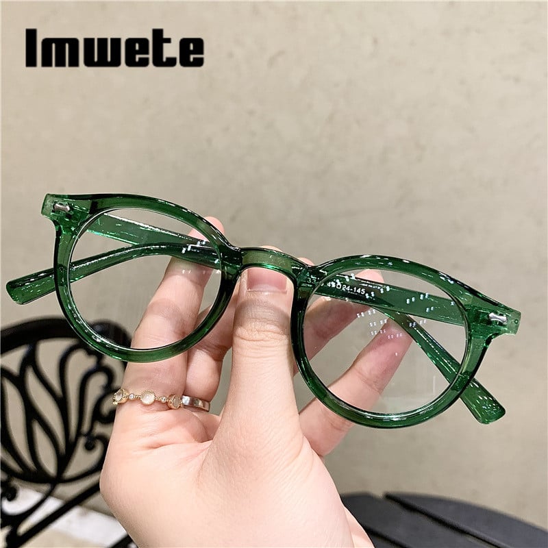 Iwete Прозрачна рамка за компютърни очила Жени Мъже Анти синя светлина Кръгли очила Блокиращи очила Оптични очила Очила