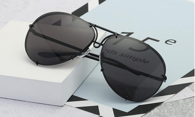 Ochelari de soare vintage de designer de brand pentru bărbați cu nuanțe negre Ochelari de soare reflectorizați din metal pentru femei Ochelari de soare retro pentru călătorii