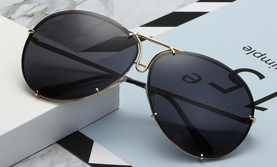 Ochelari de soare vintage de designer de brand pentru bărbați cu nuanțe negre Ochelari de soare reflectorizați din metal pentru femei Ochelari de soare retro pentru călătorii