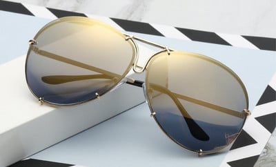 Ochelari de soare vintage de designer de brand pentru bărbați cu nuanțe negre Ochelari de soare reflectorizați din metal pentru femei Ochelari de soare retro pentru călătorii