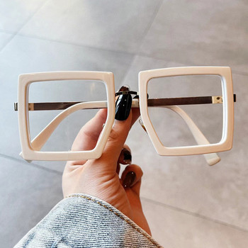 Нови квадратни леопардови прозрачни рамки за очила Дамски класически ретро големи рамки за очила Дамски прозрачни модни очила