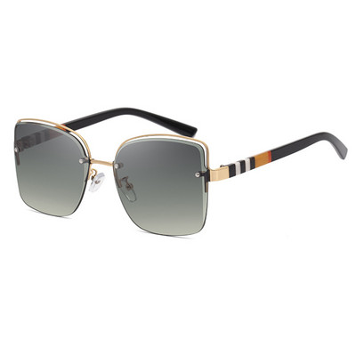 49131 Ochelari de soare cu dungi fără ramă Hollow Bărbați Femei Fashion Shades UV400 Ochelari vintage