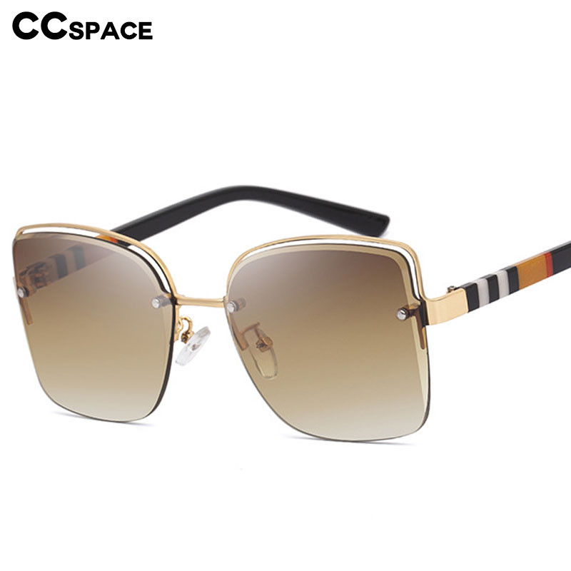 49131 Ochelari de soare cu dungi fără ramă Hollow Bărbați Femei Fashion Shades UV400 Ochelari vintage