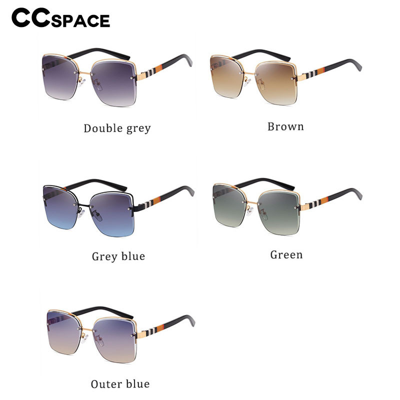 49131 Ochelari de soare cu dungi fără ramă Hollow Bărbați Femei Fashion Shades UV400 Ochelari vintage