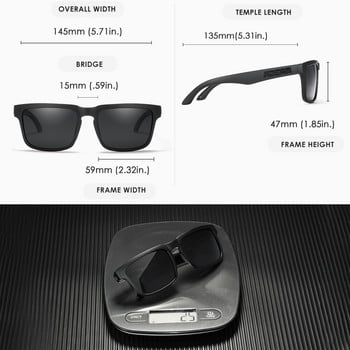 KDEAM Модни квадратни слънчеви очила Поляризирани мъжки спортни нюанси 3D лого Cool Mirror Lens Очила за шофиране с безплатна кутия