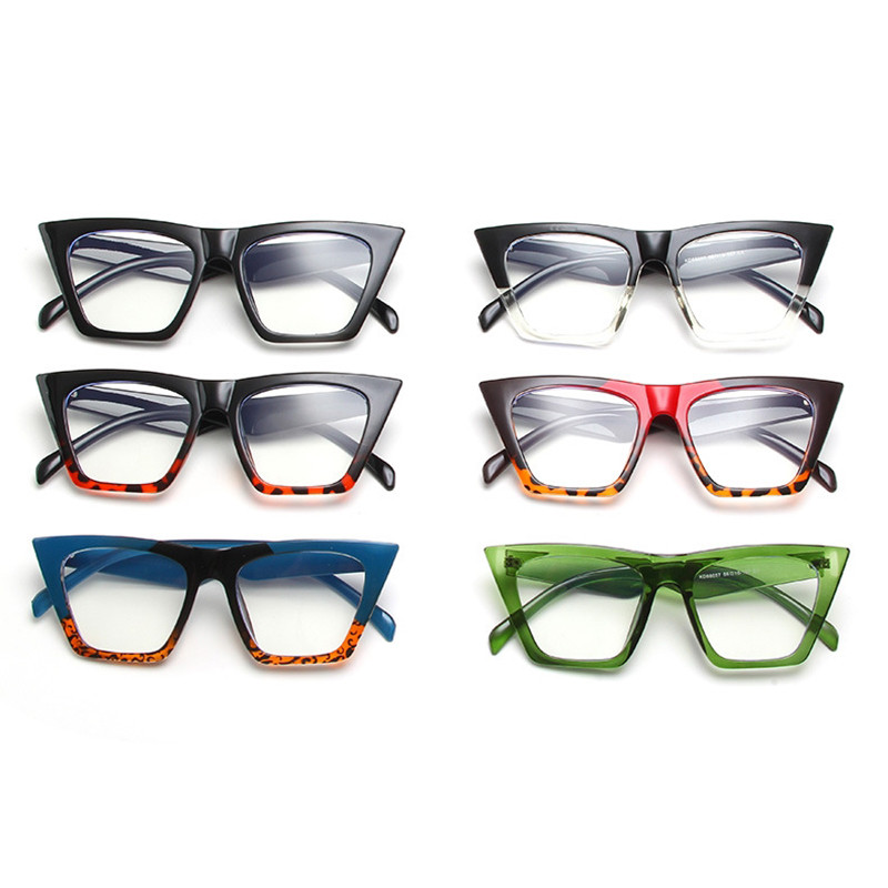 Cat Eye átlátszó szemüvegkeret klasszikus márka Vintage Ttransparent szemüvegkeret divat lapos felső dekoratív szemüveg szemüveg