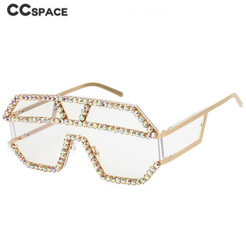 47165 Fashion Rhinestone Oversized One Lens Rhinestone Γυαλιά ηλίου Ανδρικά Γυναικεία Κρυστάλλινα γεωμετρικά σχέδια Γυαλιά ηλίου UV400