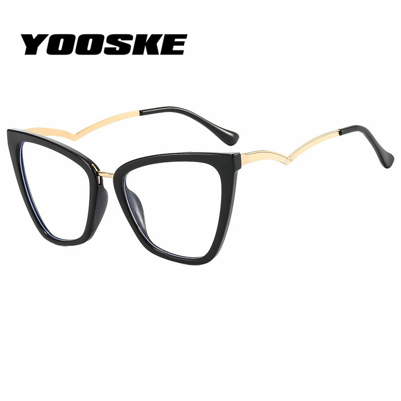 Ogromni mačkasti okviri za naočale marke YOOSKE Ženske optičke naočale protiv plavog svjetla za žene Trendovske naočale za računala