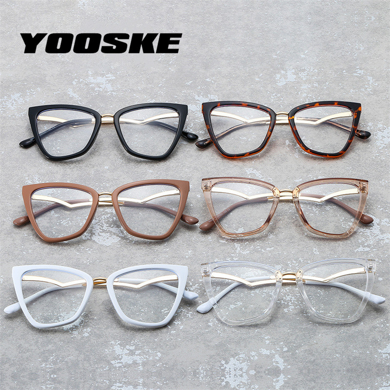 Ogromni mačkasti okviri za naočale marke YOOSKE Ženske optičke naočale protiv plavog svjetla za žene Trendovske naočale za računala
