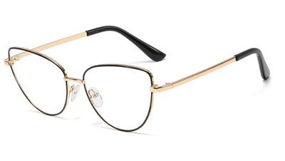 Peekaboo retro metalni okvir za naočale mačje oko ženske zlatne crne prozirne leće trokutaste optičke naočale ženski dodaci