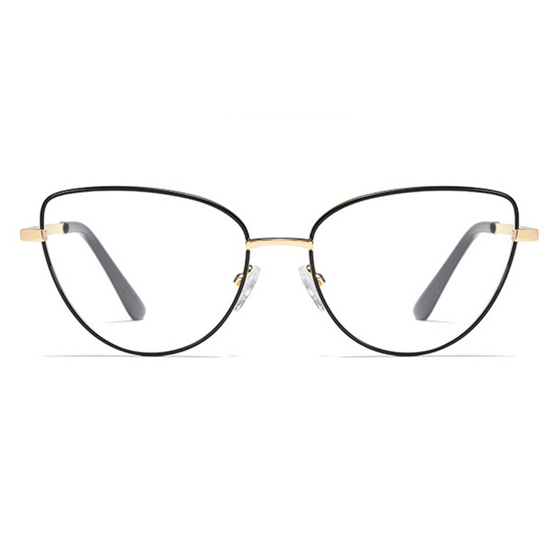 Peekaboo retro metalni okvir za naočale mačje oko ženske zlatne crne prozirne leće trokutaste optičke naočale ženski dodaci