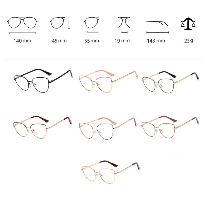 Peekaboo retro metalni okvir za naočale mačje oko ženske zlatne crne prozirne leće trokutaste optičke naočale ženski dodaci