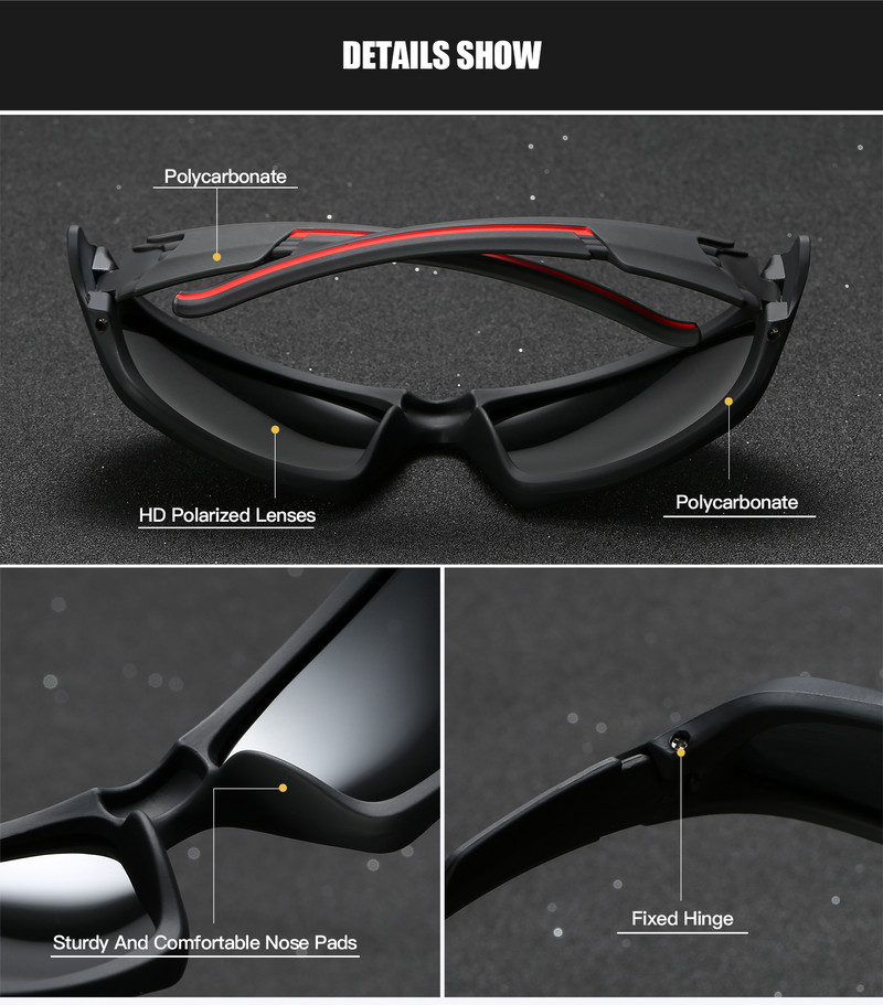 RoyalHot Muškarci Žene Sportske sunčane naočale s polariziranim kvadratnim okvirom Vintage sunčane naočale Retro sjenila za naočale Oculos Muške 900172