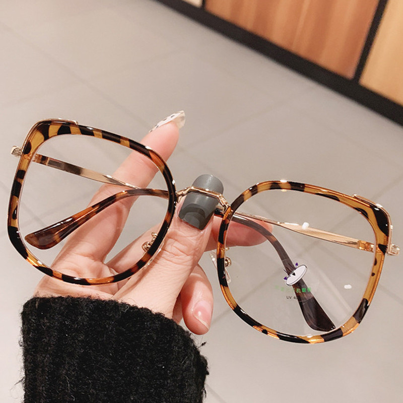 Modni četvrtasti okviri za naočale protiv plave svjetlosti Ženske aluminijske prekomjerne crno-ružičaste računalne naočale Okviri za naočale za kratkovidnost