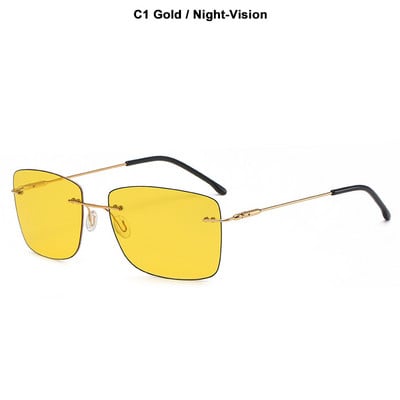 JackJad Fashion Ultralight Rimless Γυαλιά ηλίου Polarized σε τετράγωνο στυλ για άντρες που οδηγούν αθλητικά Vintage γυαλιά ηλίου αποχρώσεις ZC115
