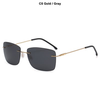 JackJad Fashion Ultralight Rimless Γυαλιά ηλίου Polarized σε τετράγωνο στυλ για άντρες που οδηγούν αθλητικά Vintage γυαλιά ηλίου αποχρώσεις ZC115