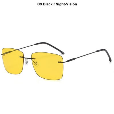 JackJad Fashion Ultralight Rimless Γυαλιά ηλίου Polarized σε τετράγωνο στυλ για άντρες που οδηγούν αθλητικά Vintage γυαλιά ηλίου αποχρώσεις ZC115