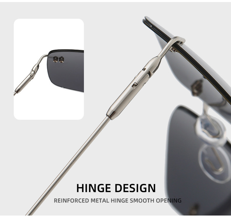 JackJad Fashion Ultralight Rimless Γυαλιά ηλίου Polarized σε τετράγωνο στυλ για άντρες που οδηγούν αθλητικά Vintage γυαλιά ηλίου αποχρώσεις ZC115