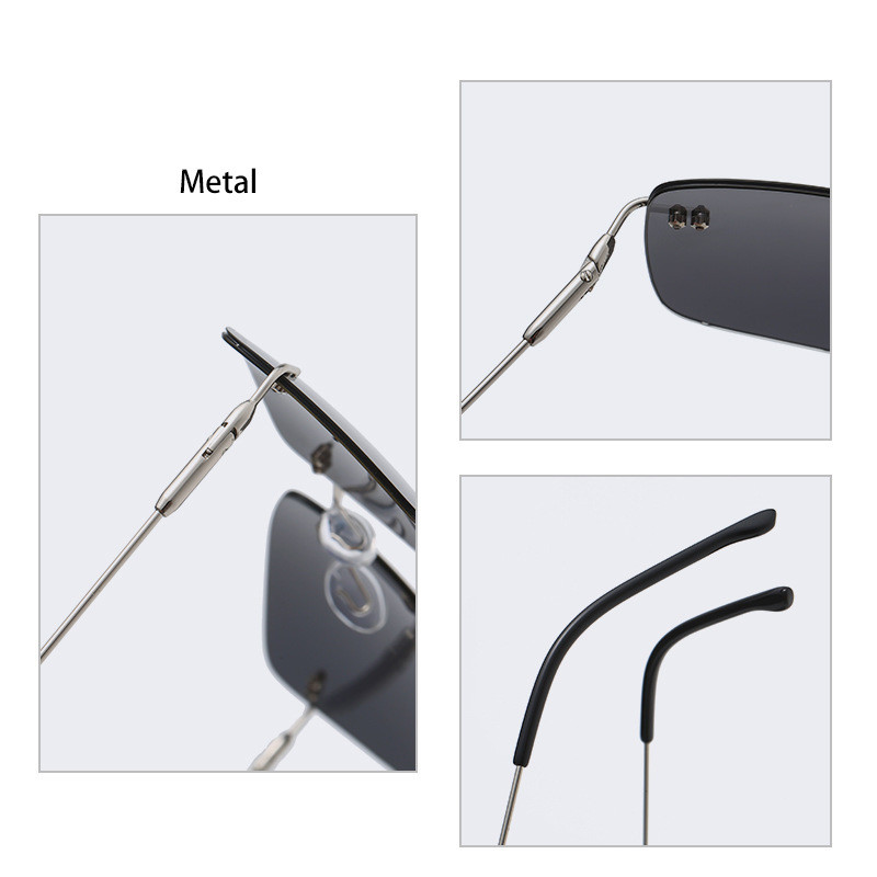 JackJad Fashion Ultralight Rimless Γυαλιά ηλίου Polarized σε τετράγωνο στυλ για άντρες που οδηγούν αθλητικά Vintage γυαλιά ηλίου αποχρώσεις ZC115