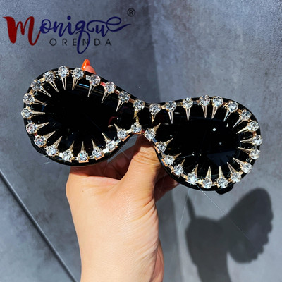 Punk ovalne sunčane naočale Ženska moda 2023. Retro brend Dizajn Nijanse Naočale Ženske crveno ružičaste sunčane naočale