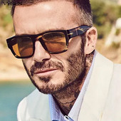 2023. gada retro kvadrātveida saulesbrilles vīriešiem, sievietēm, greznas Deivida Bekhema stila saulesbrilles, jauni vīriešu vintage dizaina toņos UV400