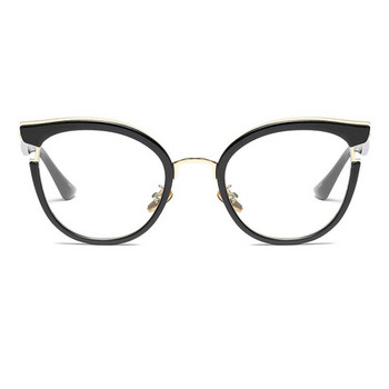 Секси рамка за очила Котешко око Прозрачна рамка за очила за късогледство Nerd Рамка за очила Луксозна марка Дизайнерски черни рамки за очила Дамски