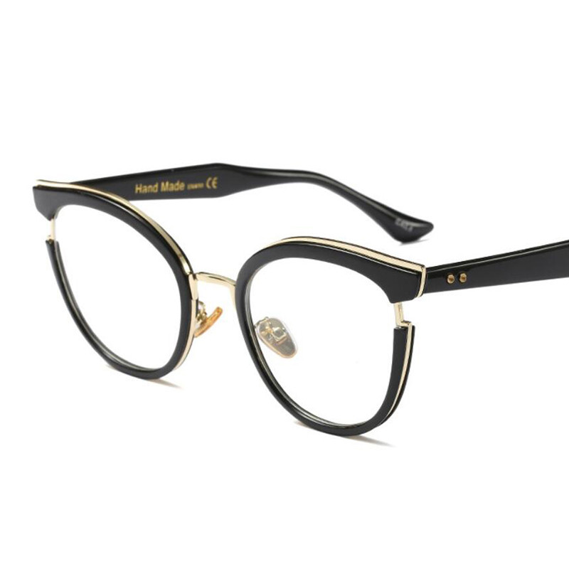 Seksi okvir za naočale Mačje oči Prozirni okvir za kratkovidne štreberske naočale Dizajner luksuznih marki Crni okviri za naočale Žene