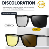 2023 új négyzet alakú napszemüveg Polarizált vezetési fotokróm nappali éjszakai látás védőszemüveg női UV400 férfi napszemüveg S8851