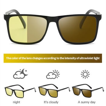 2023 Нови квадратни слънчеви очила Поляризирани шофиращи фотохромни дневни очила за очила за нощно виждане Дамски UV400 Мъжки слънчеви очила S8851