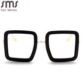 Luksuzni preveliki četvrtasti okviri za optičke naočale 2023 Nove žene Muškarci Dizajnerske marke Poligonalne naočale mogu nositi naočale za kratkovidnost