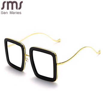 Луксозни извънгабаритни квадратни рамки за оптични очила 2023 Нови жени Мъже Маркови дизайнерски многоъгълни очила Могат да се носят очила за късогледство