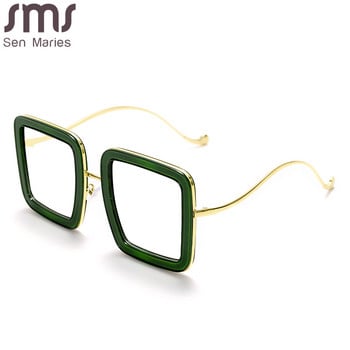 Луксозни извънгабаритни квадратни рамки за оптични очила 2023 Нови жени Мъже Маркови дизайнерски многоъгълни очила Могат да се носят очила за късогледство