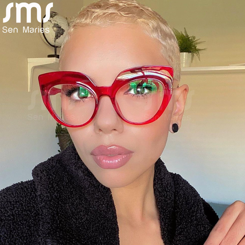 Cat Eye Optiniai akiniai moterims Vyriški Vintažiniai skaidrūs akiniai Akinių rėmeliai Skaidrūs lęšiai Akinių rėmeliai Receptiniai Unisex