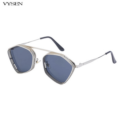 Steampunk Päikeseprillid Meestele 2022 Mood Ebaregulaarne Luksusbränd Disainer Punk Päikeseprillid Naiste hulknurksed metallraamiga prillid