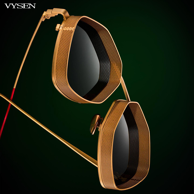 Steampunk Päikeseprillid Meestele 2022 Mood Ebaregulaarne Luksusbränd Disainer Punk Päikeseprillid Naiste hulknurksed metallraamiga prillid
