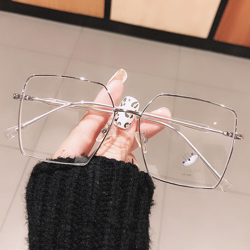 Vintage túlméretezett antikék fényű számítógépes szemüvegek női ötvözet négyzet fekete arany átlátszó szemüvegkeret női rövidlátás árnyalatok