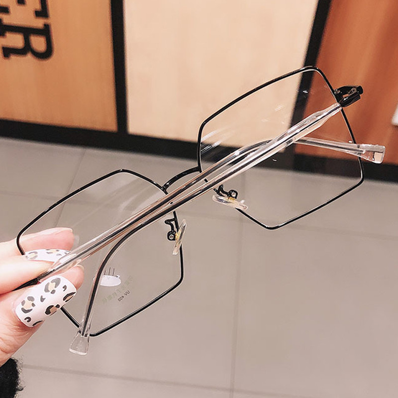 Vintage túlméretezett antikék fényű számítógépes szemüvegek női ötvözet négyzet fekete arany átlátszó szemüvegkeret női rövidlátás árnyalatok