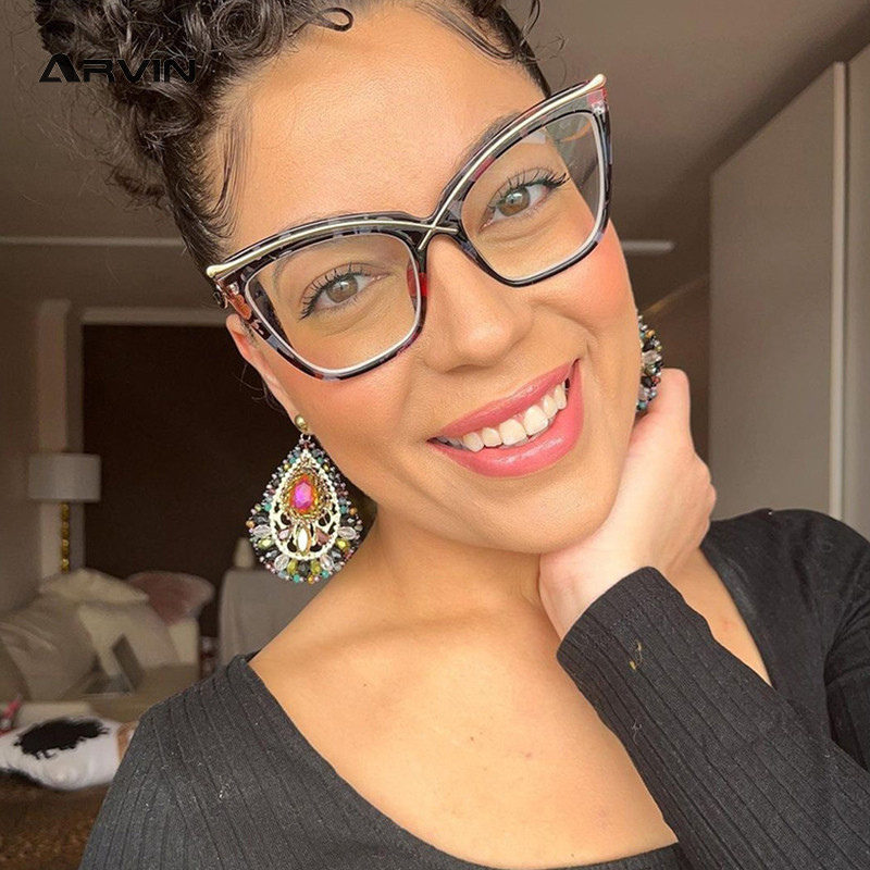 Anti-blue Light Cat Eye naočale Nove žene Muškarci Metalni okviri naočala Trendovi Prozirne računalne naočale Naočale s optičkim ukrasom