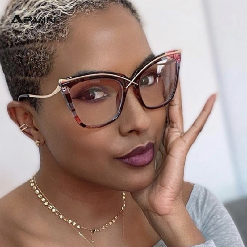 Anti-blue Light Cat Eye naočale Nove žene Muškarci Metalni okviri naočala Trendovi Prozirne računalne naočale Naočale s optičkim ukrasom